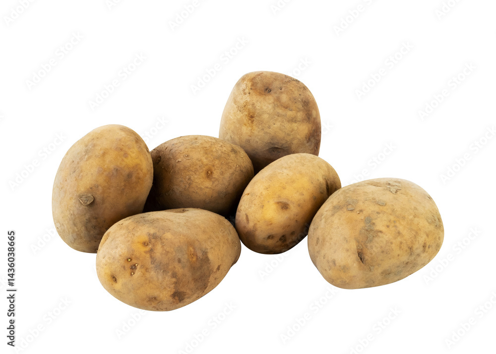 group of potato on transparent background group of potato on transparent background