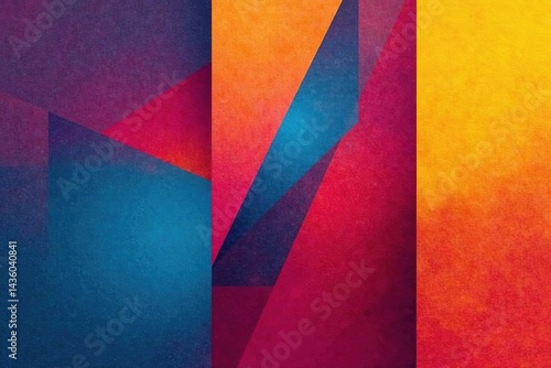 Geometric abstract shapes, bold color blocks, modern style, contemporary, trendy