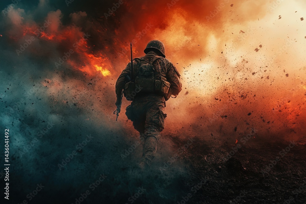 world War Soldier in a Battlefield during Intense world War Soldier in a Battlefield during Intense