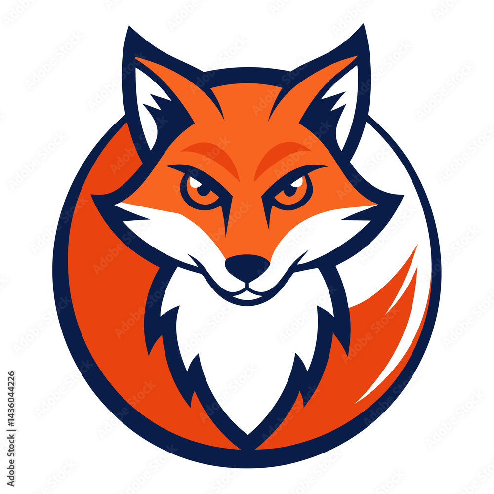 Obraz premium Retro Fox mascot logo vector