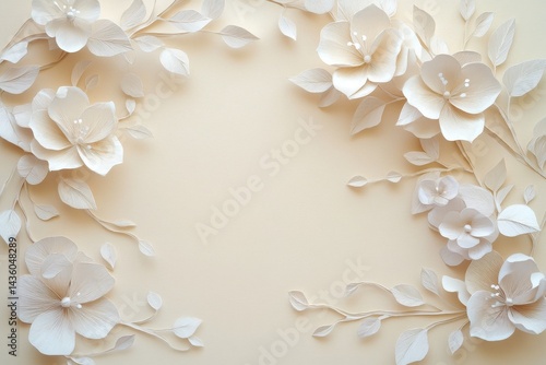 Elegant paper flower arrangement on a pale backdrop.