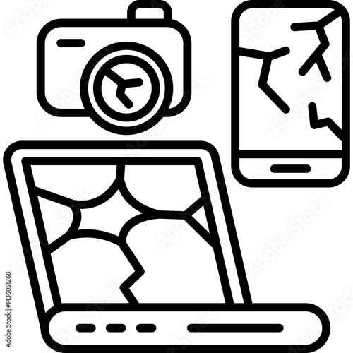 Electronic Waste Line Icon