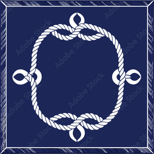 nautical rope borders knotted ropes and anchors