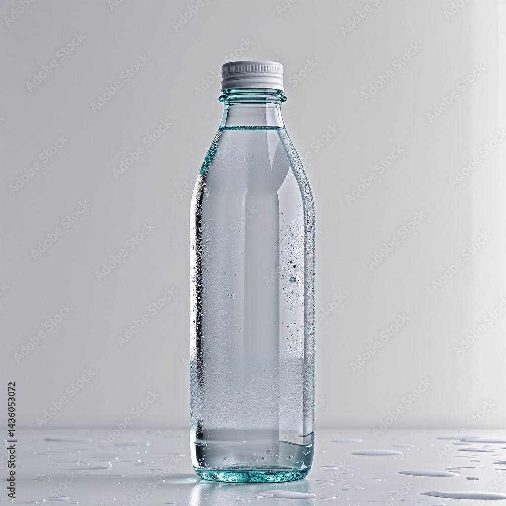 Clear Water Bottle on White Background Clear Water Bottle on White Background