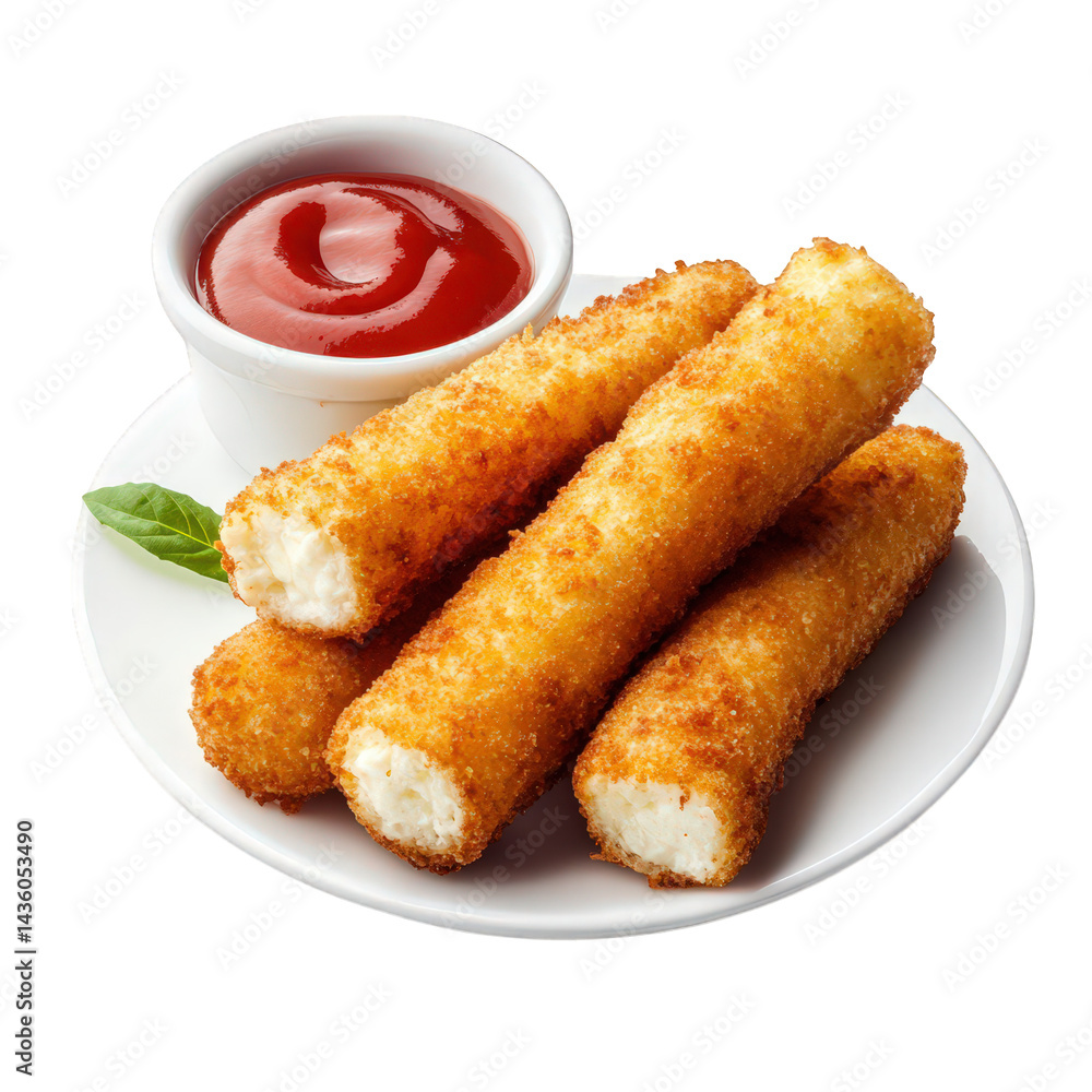 plate of crispy fried cheese sticks served with a small bowl of ketchup the cheese sticks are golden brown and have a crunchy texture. ideal for dipping this dish is often enjoyed as a snack or appeti plate of crispy fried cheese sticks served with a small bowl of ketchup the cheese sticks are golden brown and have a crunchy texture. ideal for dipping this dish is often enjoyed as a snack or appeti