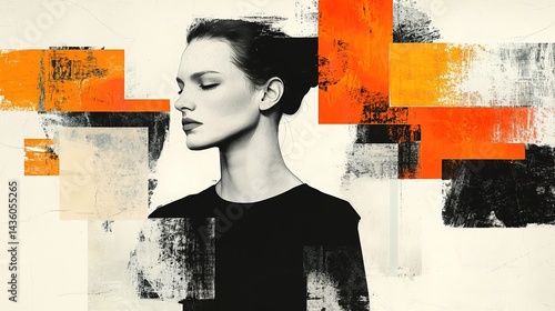 Artistic collage of abstract sketches and photography in urban environment creative expression gigapixel standard scale