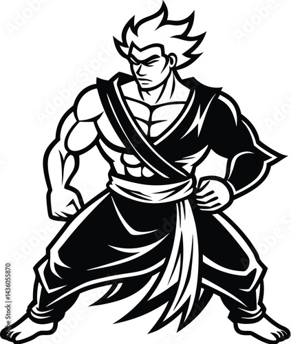 Kamehameha silhouette vector designs 15