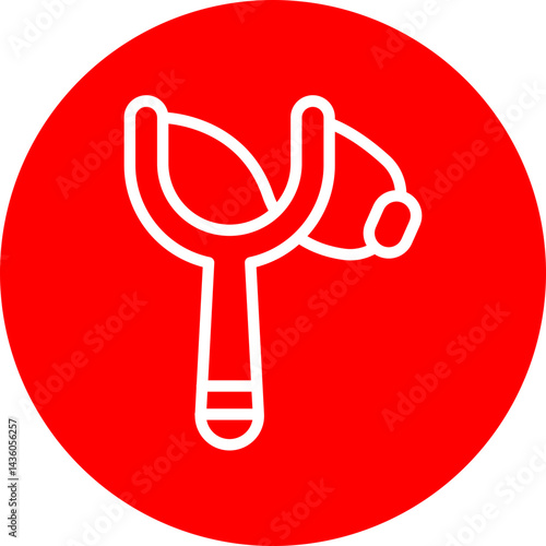 Slingshot Vector Line White Circle Red