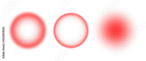 red circular halftone dot pattern. vector eps 	