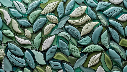 Obraz na płótnie Tea leaf dusky green glass mosaic abstract design pattern artwork w salonie