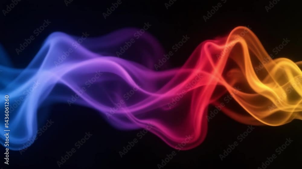 Colorful abstract waves in vibrant blue and pink tones on black background Colorful abstract waves in vibrant blue and pink tones on black background