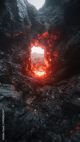 Wallpaper Mural Fiery gateway through mountainous terrain, abstract landscape view Torontodigital.ca