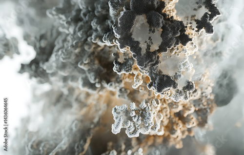 Abstract Grey Brown White Texture Background Organic Shapes Digital Art