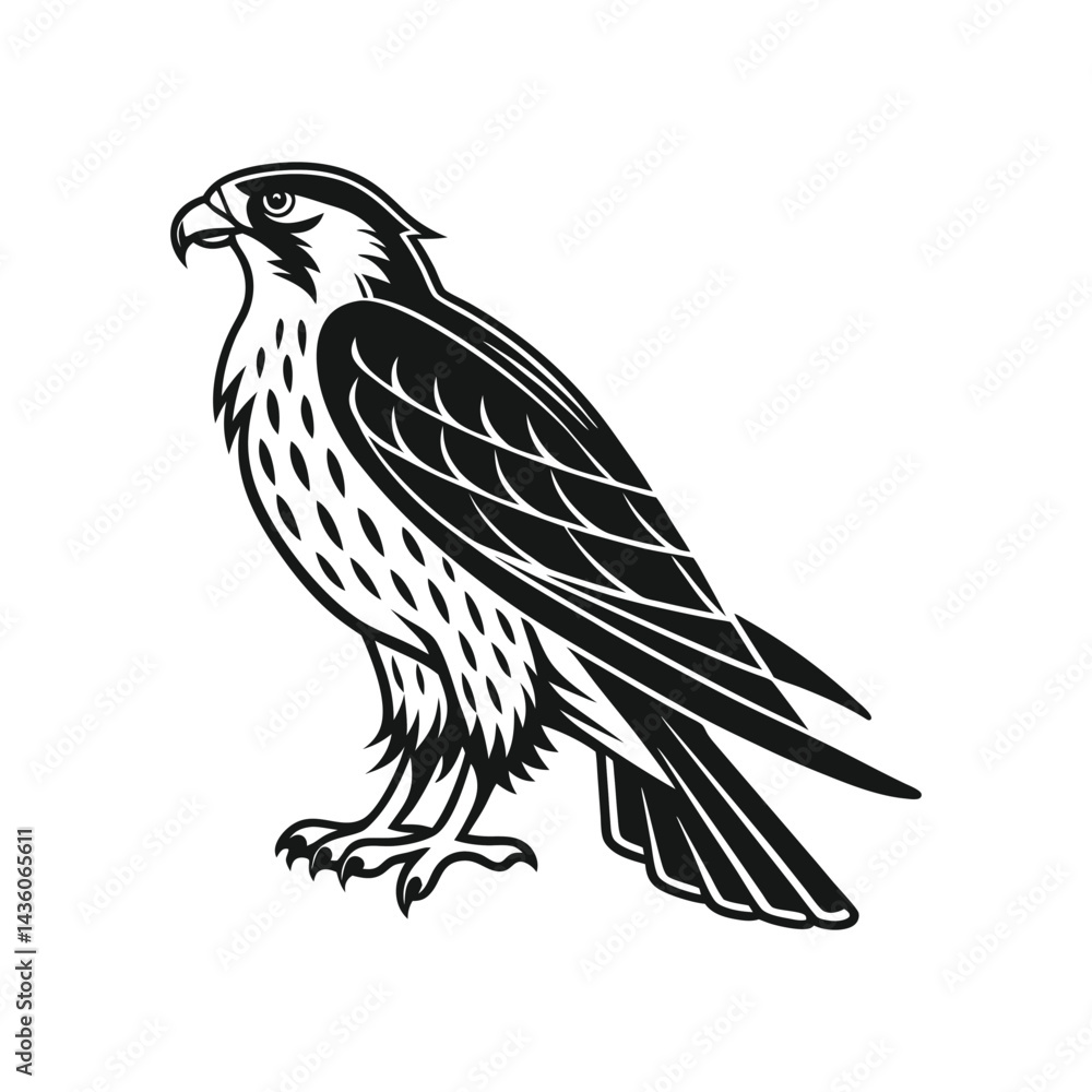 Obraz premium Hawk Bird Silhouette Art Vector Design 