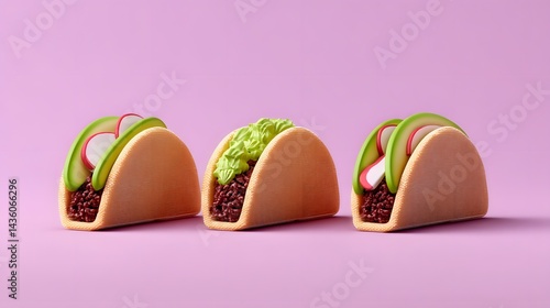 Generation Alpha food menu: Beyond Meat Tacos – 3D-printed shells, lab-grown beef, avocado foam.