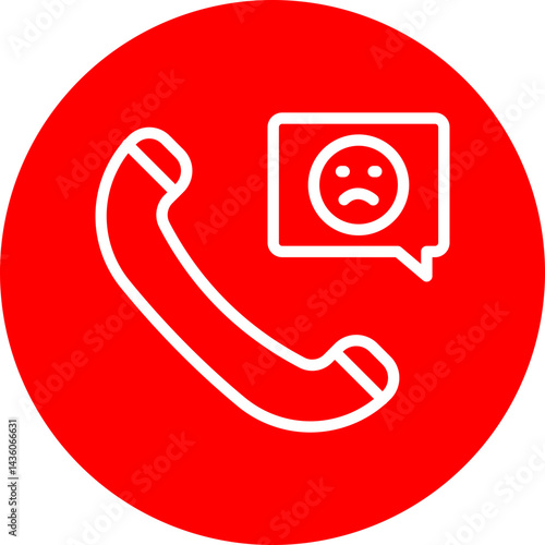 Complaint Vector Line White Circle Red