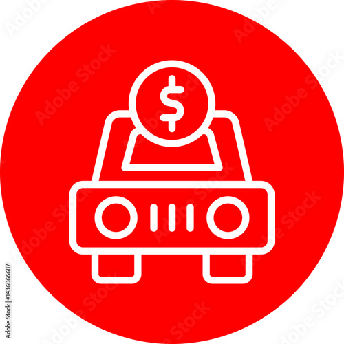Fare Vector Line White Circle Red