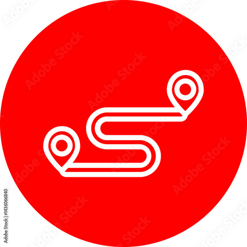 Pathway Vector Line White Circle Red