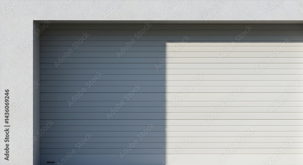 Modern Architecture Close Up Of A Closed Garage Door With Contrasting Shadows Modern Architecture Close Up Of A Closed Garage Door With Contrasting Shadows
