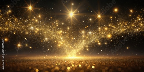 Wallpaper Mural Golden sparkles suspended in mid-air above a dark canvas Torontodigital.ca