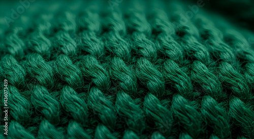 Wallpaper Mural Detailed Emerald Knitting Pattern Showing Texture And Stitch Formation Torontodigital.ca
