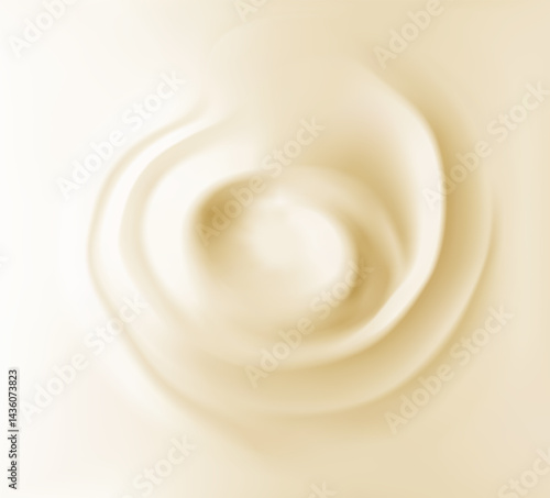 White chocolate swirl cream background texture milk pudding creamy ice liquid mayonnaise. Vector creme pattern yogurt sauce abstract twirl vanilla mousse delicious illustration circle bowl sweet.