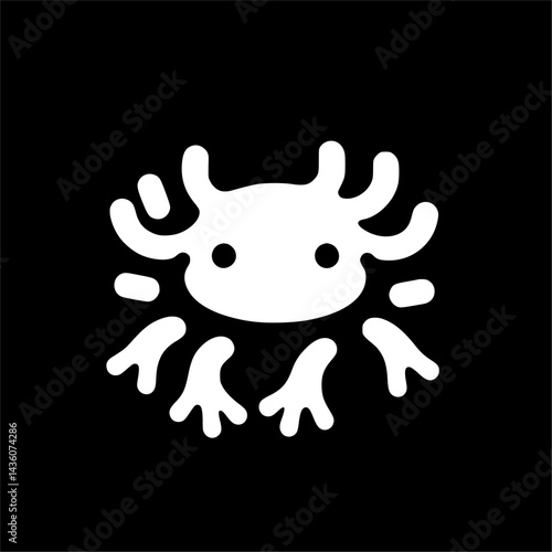 Minimalist Axolotl Logo Design