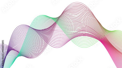 Abstract background with wavy lines. Dynamic gradient colorful flowing wave design element. Abstract wavy lines gradient vector line blend element.  smooth wave blend lines for modern design projects