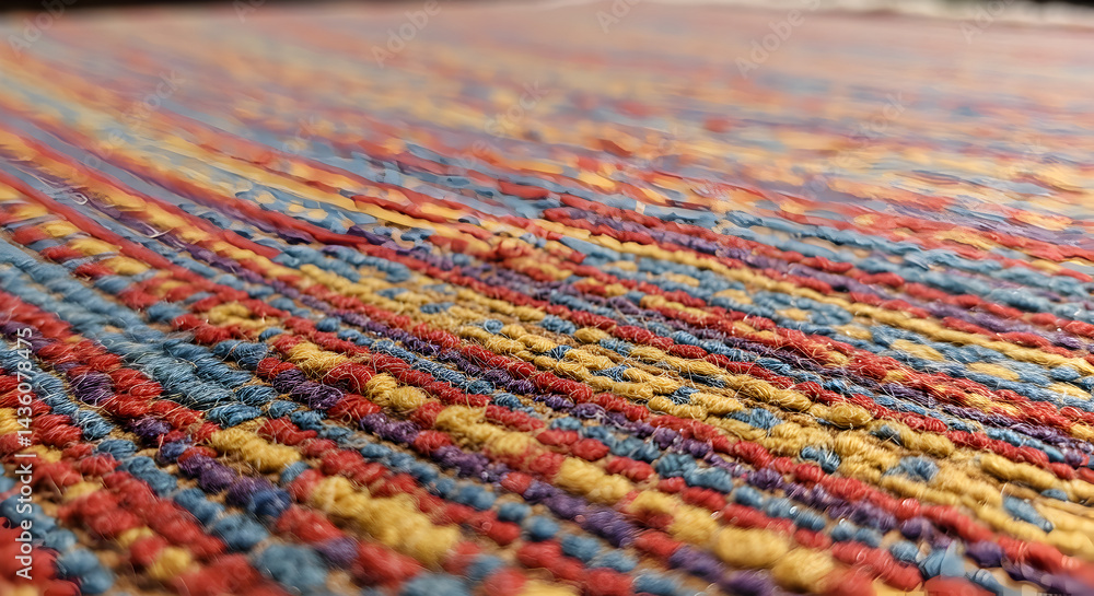 Fototapeta premium Detailed Fabric Texture With Vibrant Colors For Textile And Design Use