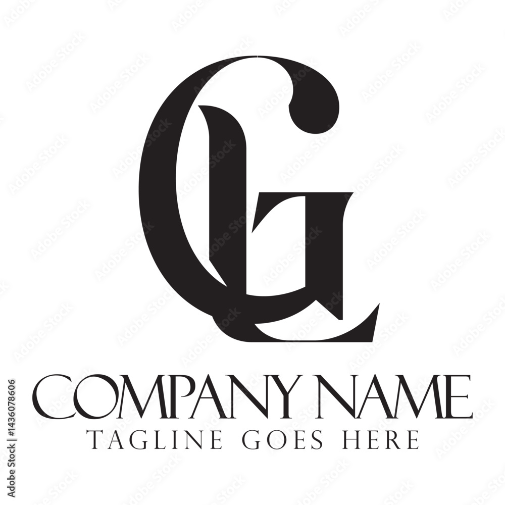 Creative letter GL or LG vector logo design for luxury, fashion, jewelry, boutique, and startup