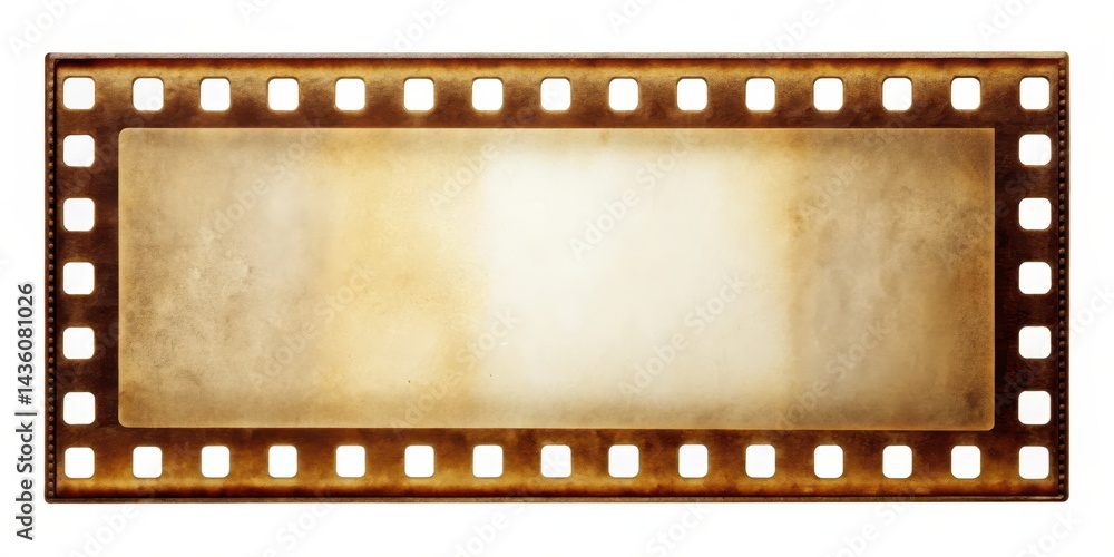 A single exposed frame of film strip against a plain white background, with visible film grain and texture, showcasing the medium's unique aesthetic , photography, film exposure A single exposed frame of film strip against a plain white background, with visible film grain and texture, showcasing the medium's unique aesthetic , photography, film exposure
