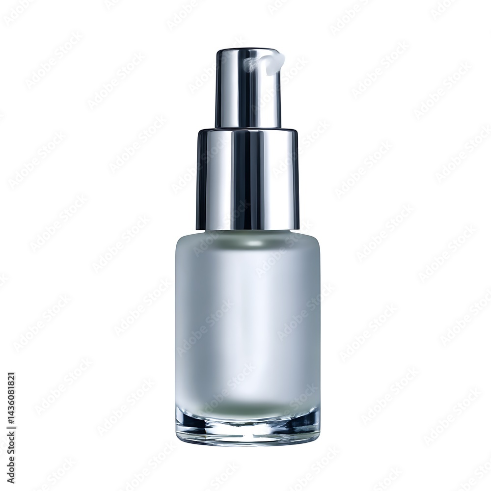 A soap dispenser with a silver pump, isolated on a white background A soap dispenser with a silver pump, isolated on a white background