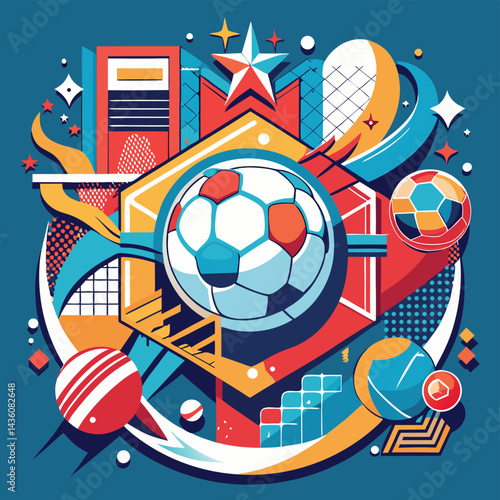 soccer ball with flags
