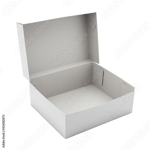 realistic donuts box packaging isolated on white background, food delivery 