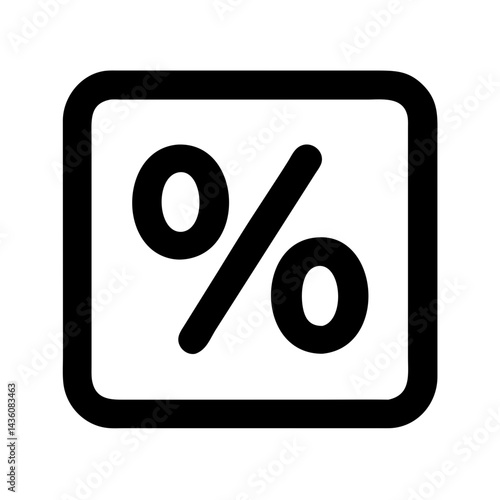 Percentage symbol in black outline design on a white background often used for mathematical expressions and financial calculations