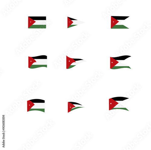 Jordan flag, vector illustration on white background