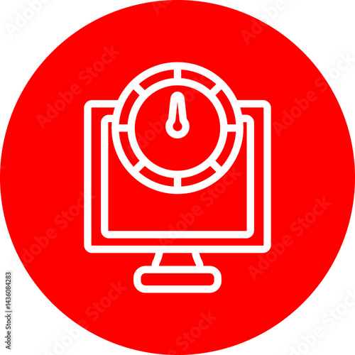 Bandwidth Vector Line White Circle Red
