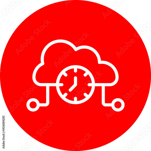 High Availability Vector Line White Circle Red