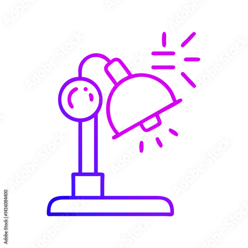 Colorful lamp illustration shining bright in a cozy workspace, adding warmth and creativity during evening hours