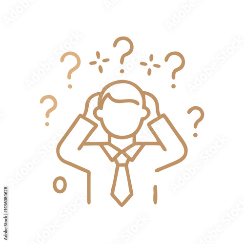 Confused professional trying to solve a problem during a work meeting in an office setting