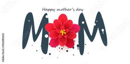 Mother's day greeting card. Vector banner with flowers