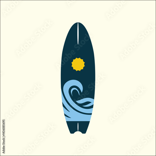 vector illustration of a surf board