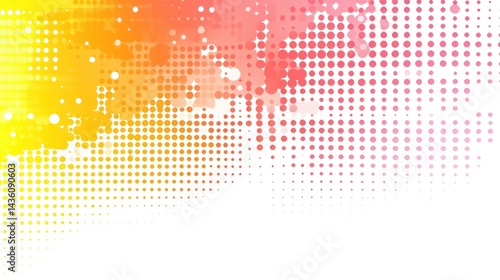 Abstract vibrant color gradient, halftone dots