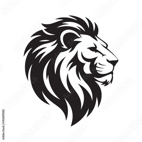 Lion head silhouette mascot vector illustration