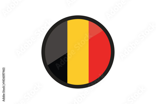 Free Download Belgian Flag Emblem Encapsulated in a Circular Button Icon Design - GFXLoad