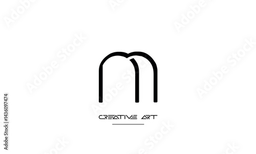 MN, NM, M, N abstract letters logo monogram