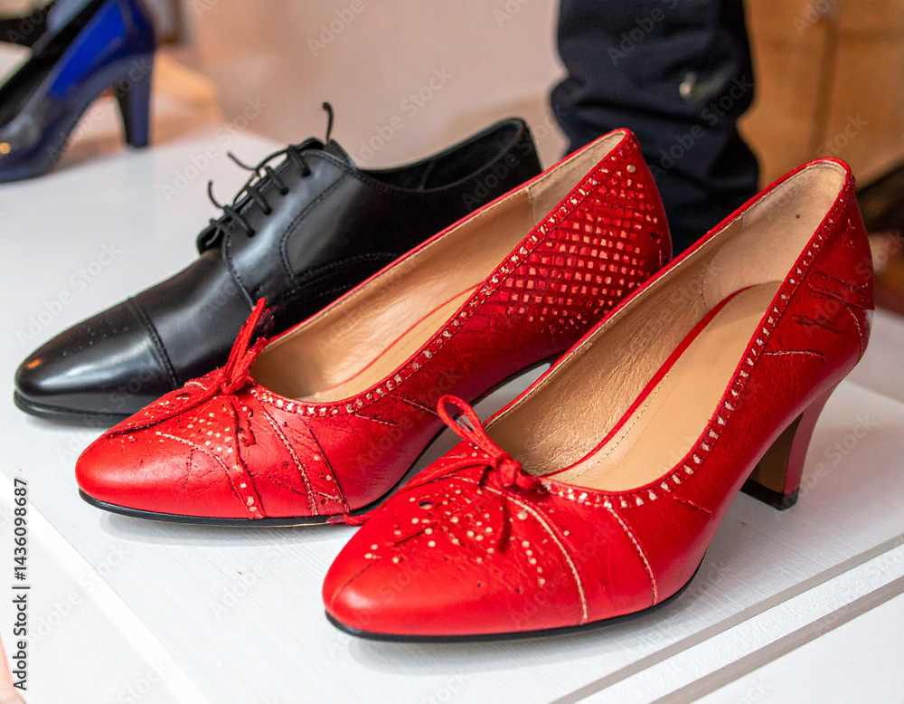 Vibrant tango shoes are artfully arranged, highlighting the passion and intricate footwork of Argentina's famous dance and cultural expression. Vibrant tango shoes are artfully arranged, highlighting the passion and intricate footwork of Argentina's famous dance and cultural expression.