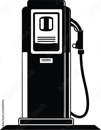 Gas pump silhouette, gas pump silhouette vector, Gas pump and electric charge station vector icon