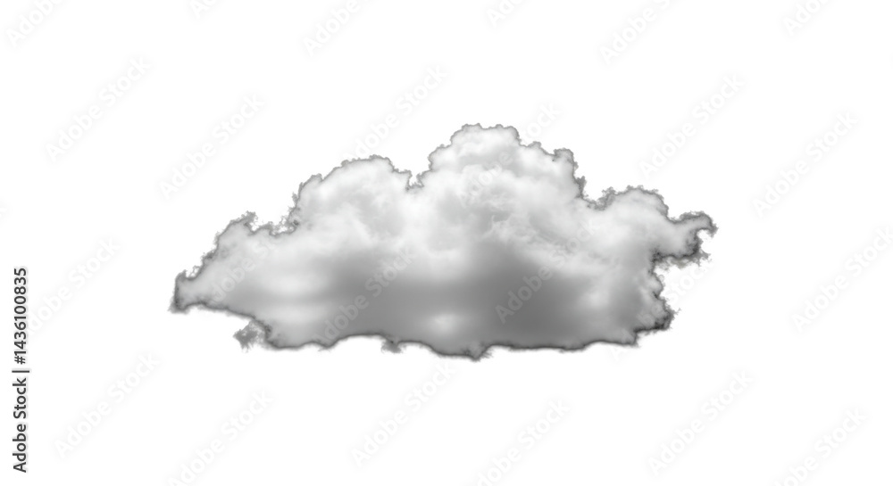 A lone fluffy cloud floats against a stark inky void A lone fluffy cloud floats against a stark inky void