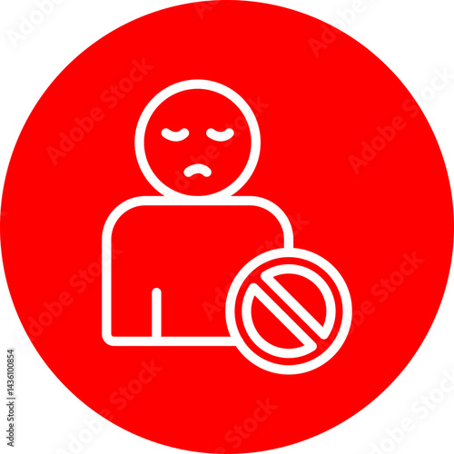 Rejected Vector Line White Circle Red